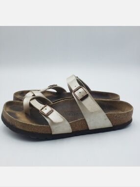Birkenstock Mayari Birko-Flor Sandals Women's Size 40 9 9.5 Graceful Pearl White